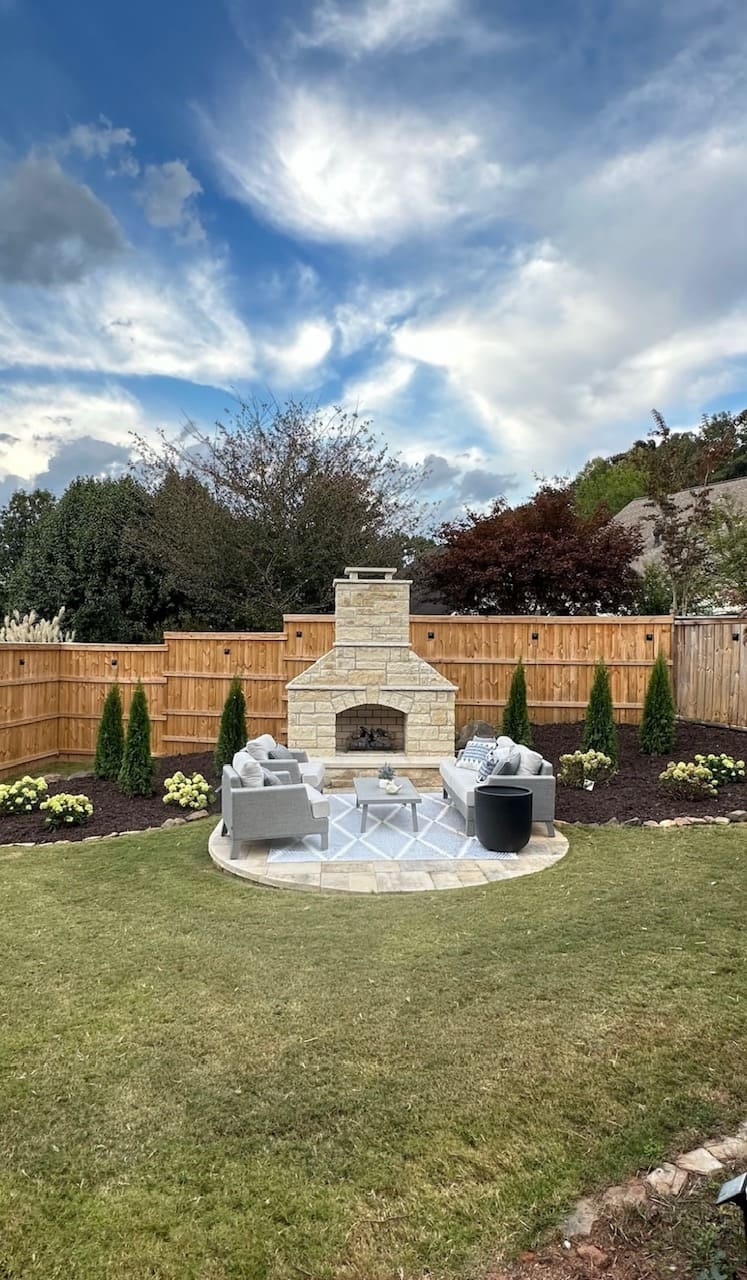 Outdoor Fireplace with Gas Logs
